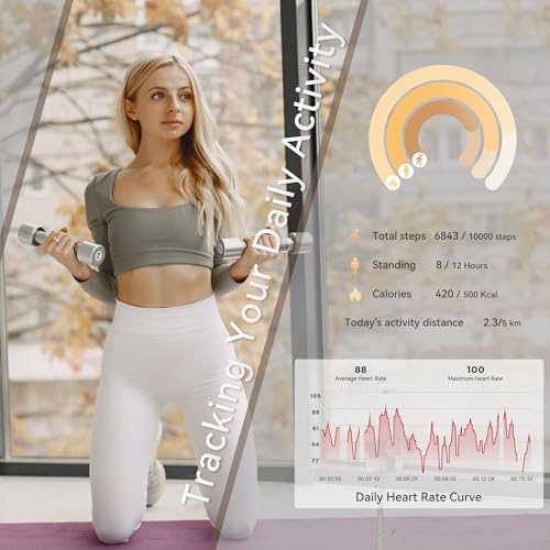 Smart Ring for Women,Fitness & Activity Tracker with Blood Oxygen/Heart Rate Monitor, Sleep Tracker, Step Counter, IP68 Wa...
