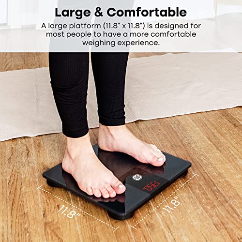 GE Bathroom Scale for Body Weight, Digital Weight Scales 500lb Heavy Duty Measuring Device for People Accurate BMI Weighin...