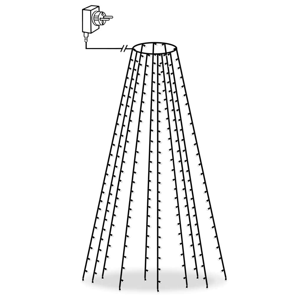 vidaXL Christmas Tree Net Lights, 250 Warm White LEDs, 98.4in, Waterproof, USB Connector, Dark Green PVC Material, Model 51280