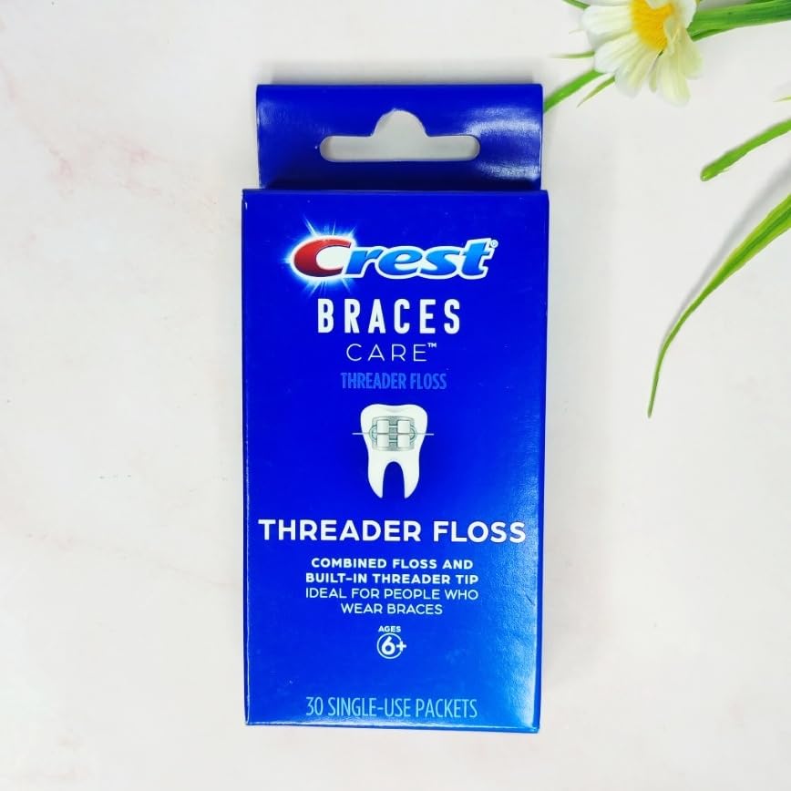 Crest Braces Care by Threader Floss, (30) Single-Use Packets