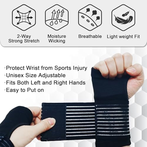 WOXVM 2 Pack Wrist Brace, Compression Wrist Support Splint for Women Men, Adjustable Wrist Strap Compression Wraps Fit Rig...