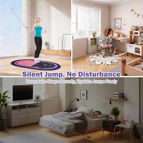 ENSTIFY Jump Rope Mat, Large Format Non Slip Mat, Home Workout Exercise Mat, Floor Protect Durable, 63x39x0.31 Inch, Bonus...