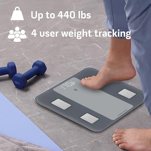 Health o meter Bluetooth Digital Bathroom Scale with Smart Connectivity BMI & Body Fat Tracking 440 lb Capacity for Multip...