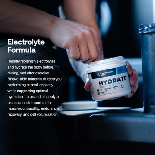 Transparent Labs Hydrate Sugar Free Electrolytes Powder - Hydration Powder Electrolytes with Coconut Water, Calcium, Tauri...