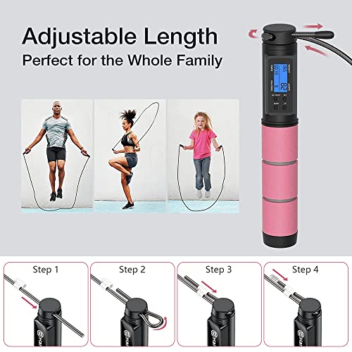 Jump Rope, H Handio Jump Rope with Counter, Workout Jumping Rope with Steel Ball Bearings, Adjustable Length Speed Skippin...