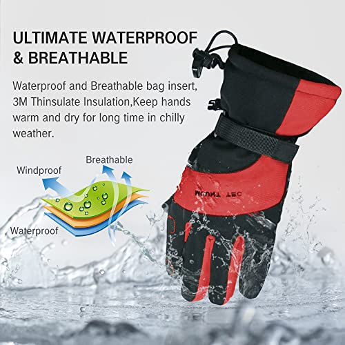 MOUNT TEC Men's Flexible Ideal for Ice Fishing,Photography,Hunting Gloves with 3M Thinsulate Waterproof Windproof Touchscr...