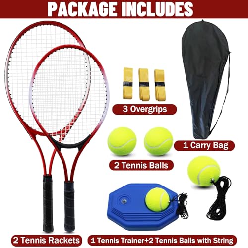 Magicorange Kids Tennis Rackets, Racket Set of 2 Players Tennis Training Equipment for Parent-Child Activities with Traine...