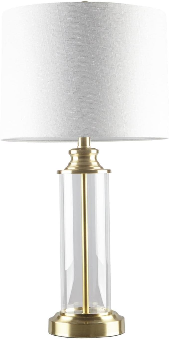 510 DESIGN Table Lamp Set of 2 - Clear Glass Body, Gold Accents, 26inH, Model 5DS153-1157