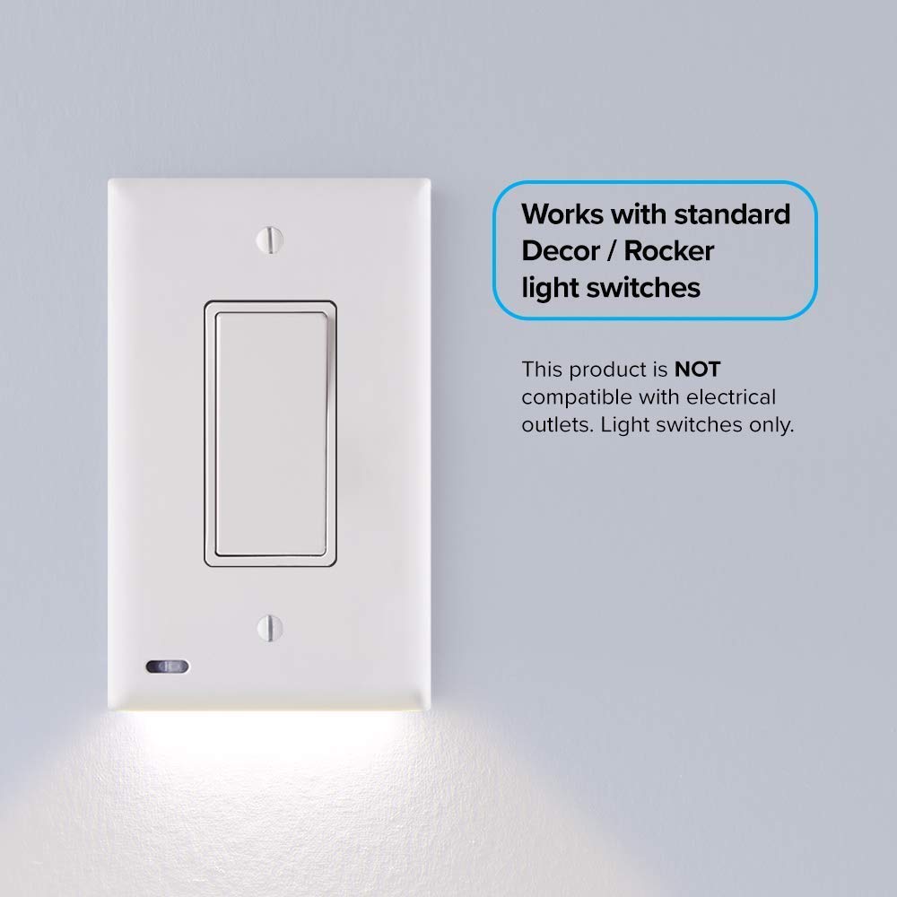 SnapPower Single SwitchLight LED Night Light - Auto On/Off Sensor - Toggle Size - Ivory