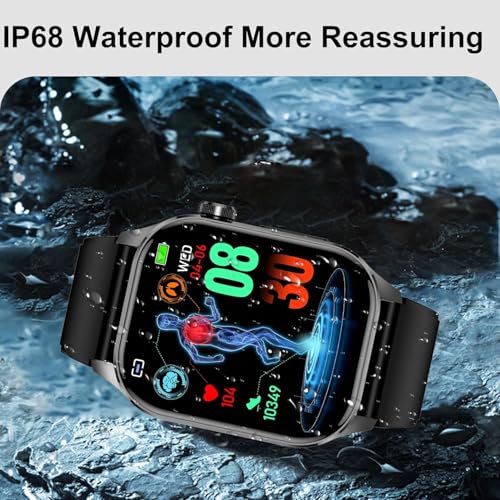 Advanced Health Smartwatch for Women Men with Real-Time Monitoring of Heart Rate, Blood Oxygen, Body Temperature, Blood Pr...