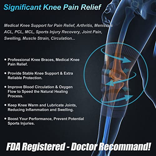 NEENCA Knee Brace for Knee Pain Relief, Medical Knee Support with Patella Pad & Side Stabilizers, Compression Knee Sleeve ...