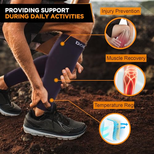 Doc Miller - Compression Calf Sleeve for Short Men & Women, Medical Grade, 15-20mmHg Graduated Support for Running, Shin S...