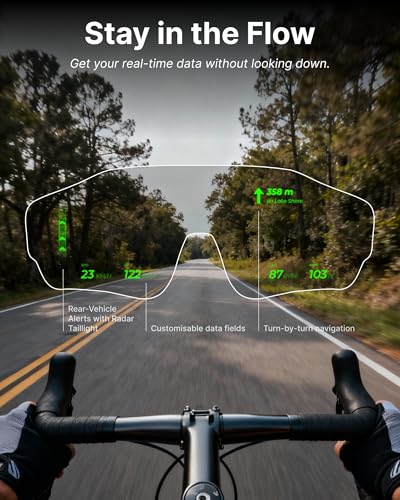 cybersight ZENITH Display Sports Glasses, for Cycling and Hiking, Smart AI/AR Sports Sunglasses, Real-Time HUD Display, Sm...