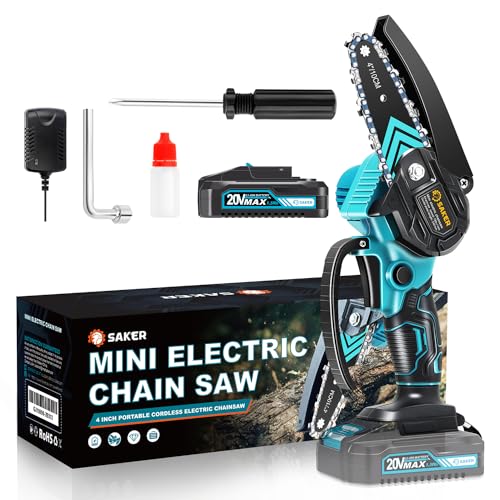 Saker Mini Chainsaw,Portable Electric Chainsaws Cordless,Handheld Chain Saw Pruning Shears Chain Saws for Tree Branches,Co...