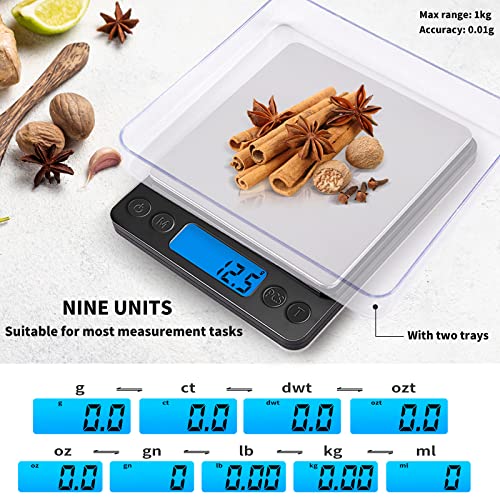 Small Digital Gram Scale 1000g by 0.01g, MEIYA High Accuracy Scale for Food Ounces and Grams, Upgrade USB Charging Kitchen...
