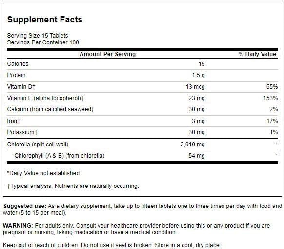 Swanson Chlorella 194 mg 1500 Tabs