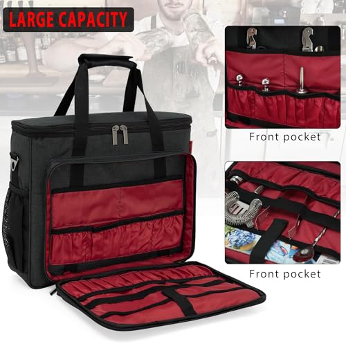 OUUTMEE Bartender Kit, 11-Piece Cocktail Shaker Set with Bartender Travel Carrying Bag