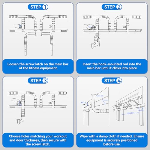 EPHESPORT 2026 Multifunctional Pull Up Bar for Doorway – US Patented Design, Foldable, No Drilling or Slipping, Multi-Grip...