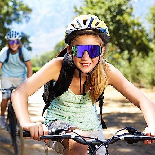 MVPTGRS Youth Baseball Sunglasses for Boys Girls Age 8-14 TR90 Frame Kids Sport Sunglasses for Softball Cycling Baseball Golf