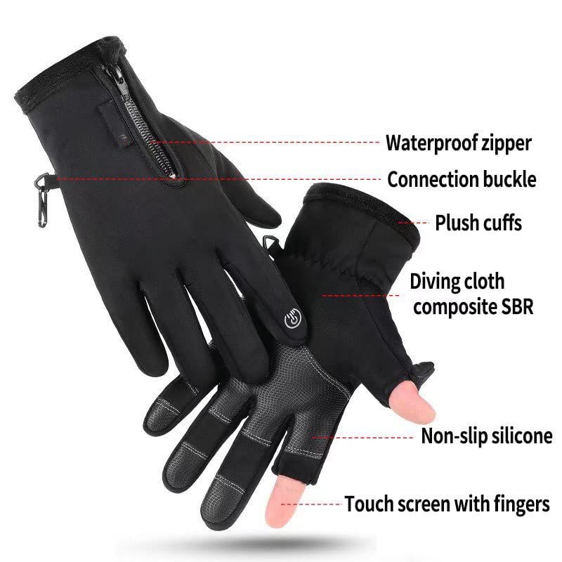 Bakovity Women's Men's Winter Gloves, Cold Weather Warm Gloves,Running,Hiking,Fishing,Hunting,Finger Touch Screen Gloves