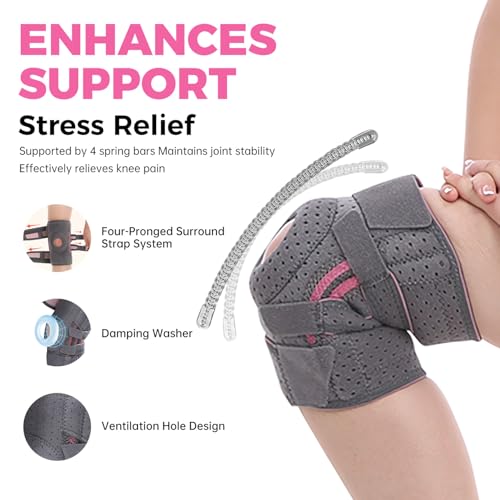 BIHEVN Knee Brace for Women - Adjustable Support for Arthritis, ACL Meniscus Tear & Knee Pain Relief or Injury Recovery - ...