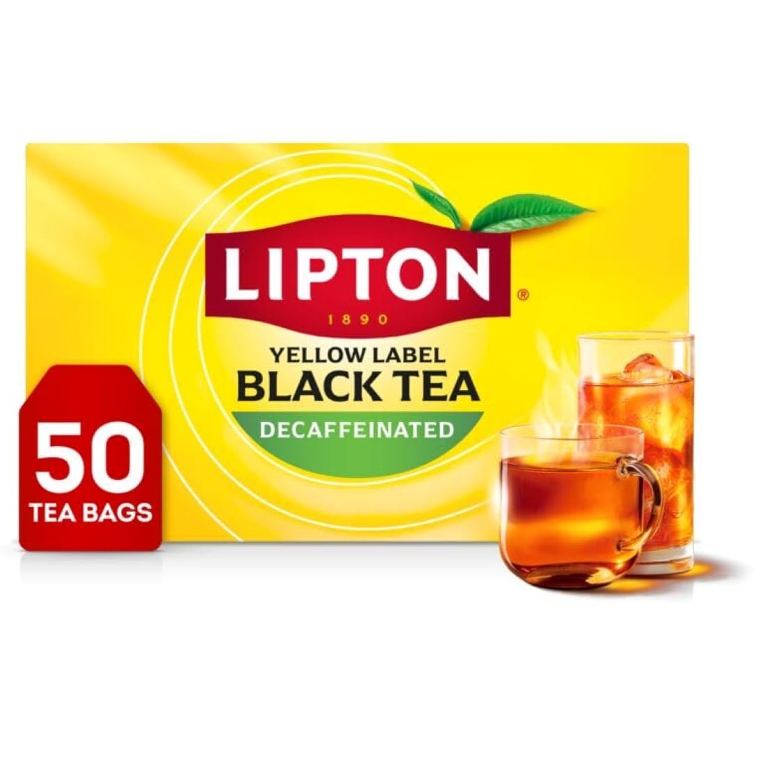 Lipton Decaf Black Tea Bags  Hot or Iced Caffeine Free Tea  50 Tea Bags
