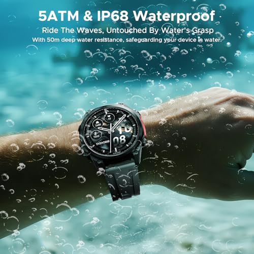 DOOGEE Anywise W1 Pro Mens Smart Watch, 5ATM Dual-Band GPS Offline Maps,1.43'' Fitness Smartwatches for Android Phone/iPho...