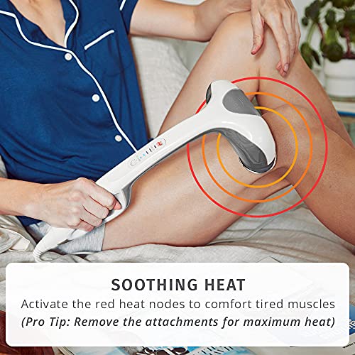 Homedics Back Massager - Heated Automatic Percussion Back, Body and Neck Massager with Dual Pivoting Heads, Interchangeabl...