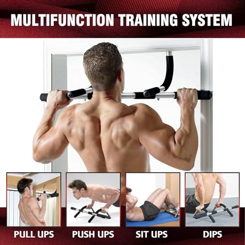 Pull Up Bar for Doorway, Upgrade Chin up Bar for Doorway Without Screws, Portable Strength Training Door Frame Pull-up Bar...