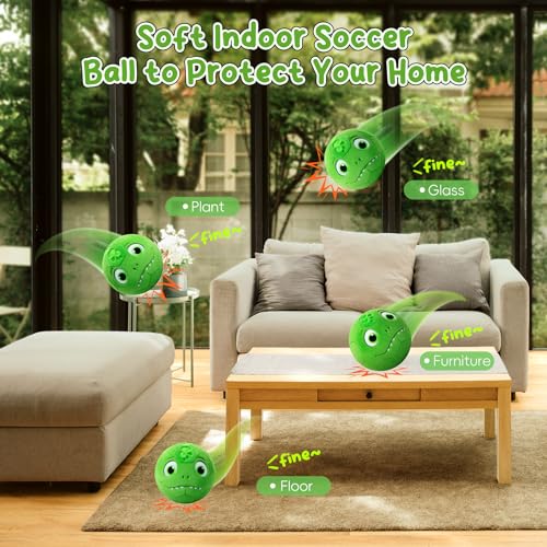 VangeBow Silent Indoor Soccer Balls for Toddlers 1-3, Inflatable Soft Plush Baby Toddler Soccer Ball Toys Gifts for Kid 3-...