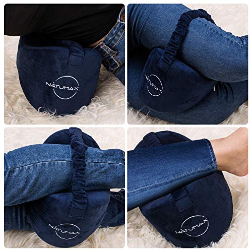 NATUMAX Knee Pillow for Side Sleepers - Relief from Sciatica Pain, Back/Leg Pain, Pregnancy, Hip and Joint Pain Memory Foa...