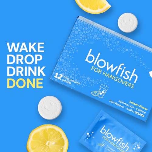 Blowfish for Hangovers - Fast Hangover Relief in 15 Minutes | Headache Relief, Energy, and Hydration in One Step | Single Box