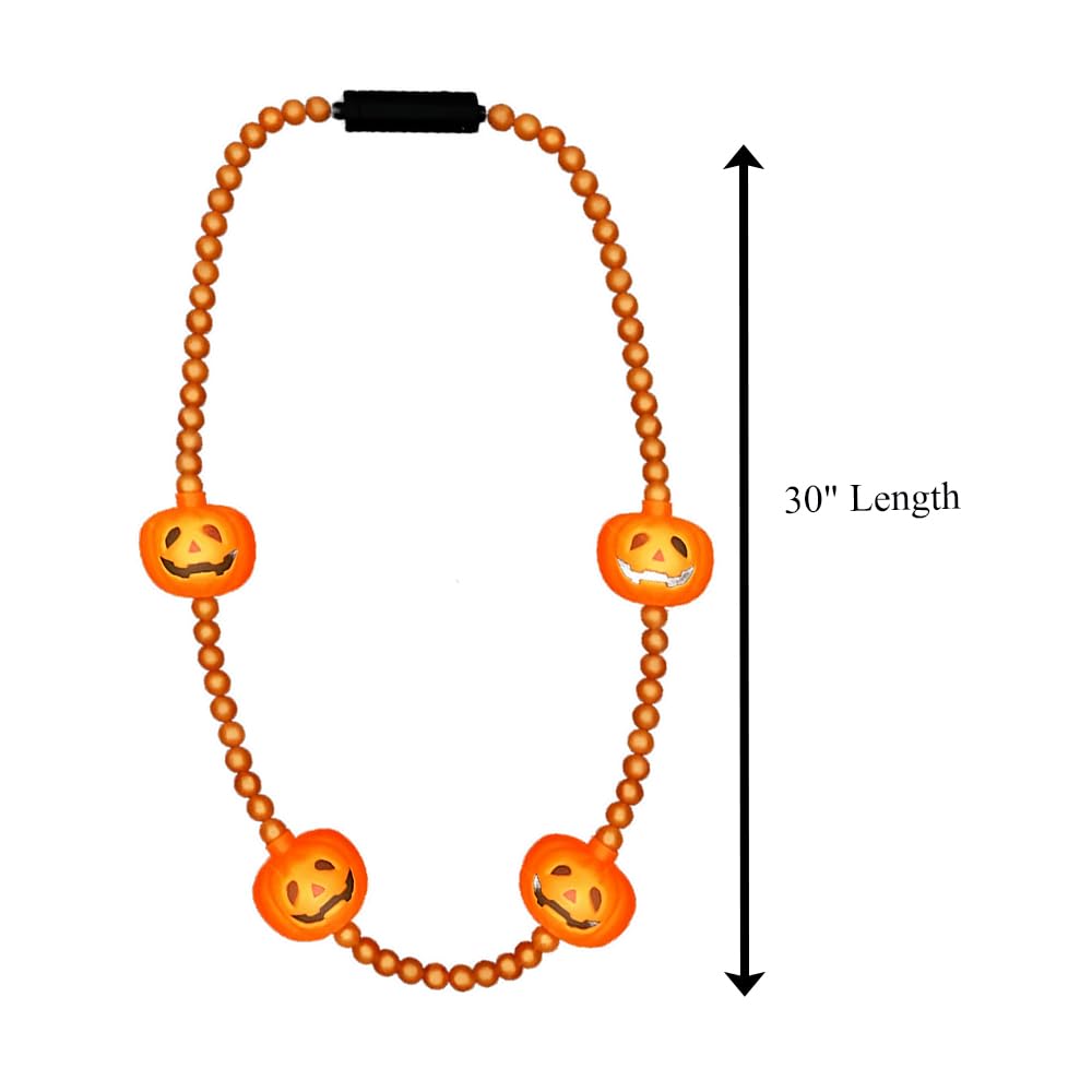 blinkee LED Beads and Pumpkins Necklace LED LED Halloween Costume for Trick or Treating and Night Time Safely