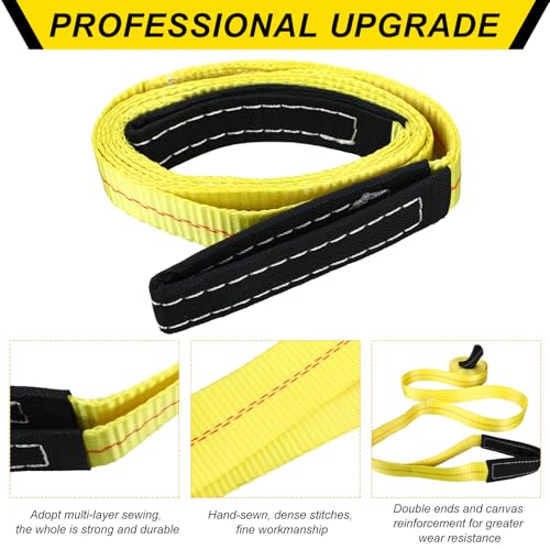 Shappy 2 Pcs 10' x 1" Lifting Sling Straps Heavy Duty Lifting Nylon Sling Web Slings Tree Saver Recovery Strap for Constru...