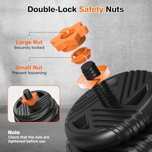 33/44/66/88lbs Adjustable Dumbbell Set with Connector, 5 in 1 Weight Dumbbell Set Used as Barbell, Kettlebells, Push up St...