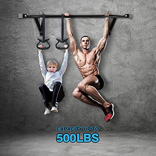 IRONWALLS Pull Up Bar Wall Mounted Home Gym, 500lbs Capacity Heavy Duty Iron Chin Up Bar Upper Body Workout Bar for Streng...