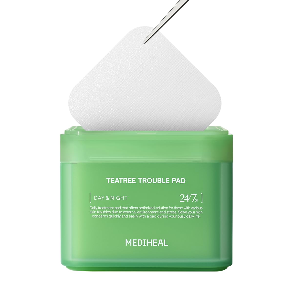 MEDIHEAL Teatree Trouble Facial Toner Pads with Tea Tree & Lactobacillus - Calming & Soothing for Sensitive & Acne Prone Skin -
