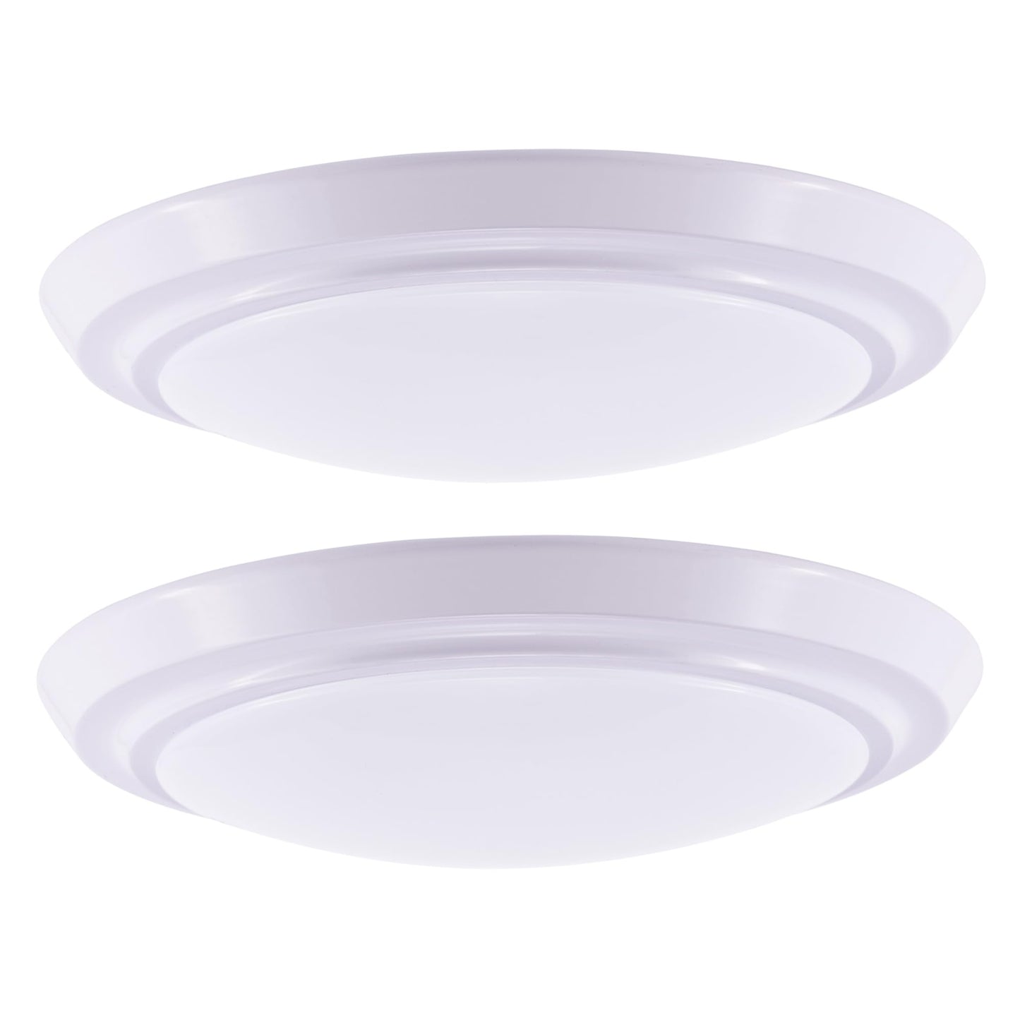 Gruenlich LED Flush Mount Ceiling Light, Dimmable 17.5W, 1000 Lumen, 3 CCT, 9 Inch, Aluminum, 2-Pack, White Finish