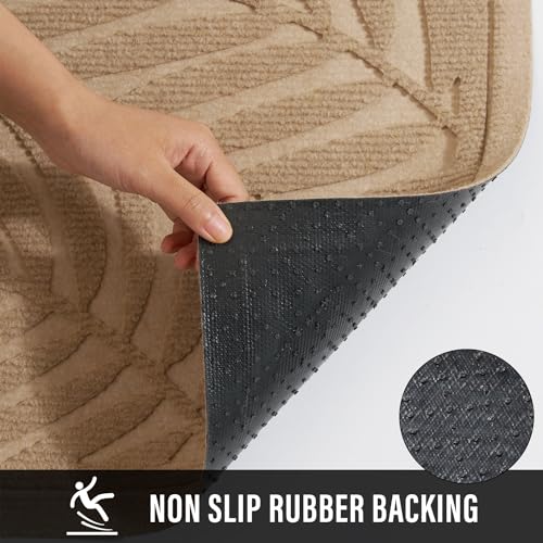HIYARD Front Door Mat, Absorbent Resist Dirt Welcome Door Mat Indoor Outdoor, Waterproof Doormat, Sturdy Non Slip Backing,...