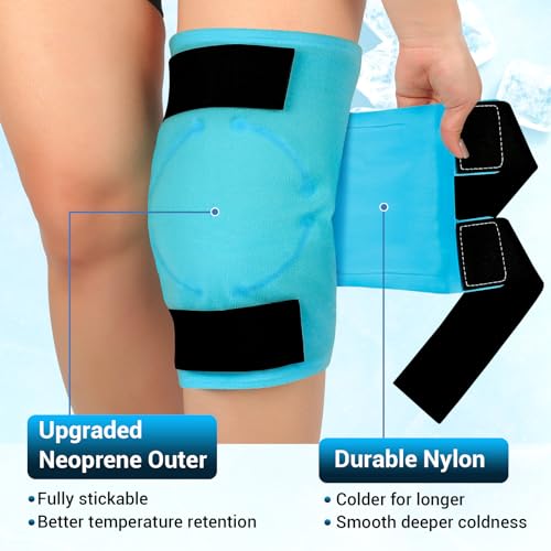Comfytemp Large Knee Ice Pack Wrap Reusable Gel, FSA Eligible HSA, Knee Cold Compression Brace for Injuries, Pain Relief, ...