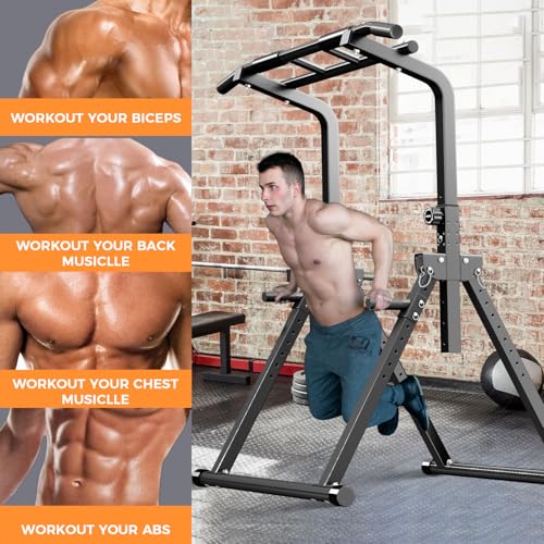ZENOVA Pull Up Bar Dip Station Multi-Function Strength Training Equipment for Men Women Muscle Building 330/400 LBS Weight...