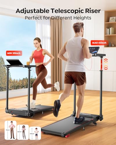 TOPUTURE Walking Pad Treadmill with Incline 10%, 6 in 1 Foldable Treadmill for Home with Adjustable Handle Bar, Walking Pa...