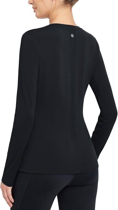 baleaf Women's Thermal Shirts Crewneck Fleece Lined Long Sleeve Tops Running Workout Ski Base Layer Winter Cold Weather
