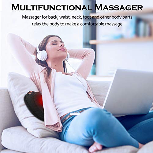 Papillon Back Massager with Heat,Shiatsu Neck Massager Pillow for Back,Neck,Shoulder,Foot & Lower Back Pain Relief,Electri...