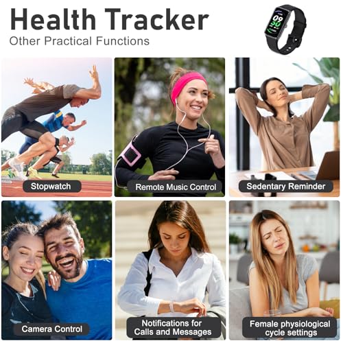Fitness Tracker with Step Counter/Calories/Stopwatch, Activity Tracker, Health Tracker with Heart Rate Monitor, Sleep Trac...