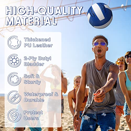 Junkin 6 Pack Volleyballs Official Size 5 Waterproof Soft Volleyball with Pump and Net Bag Outdoor Indoor Beach Gym Traini...