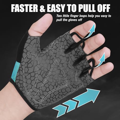 WESTWOOD FOX Cycling Gloves Half Finger Unisex Padded Grips Palm Bicycle Summer MTB Bike Gloves for Men Women Non-Slip Fin...