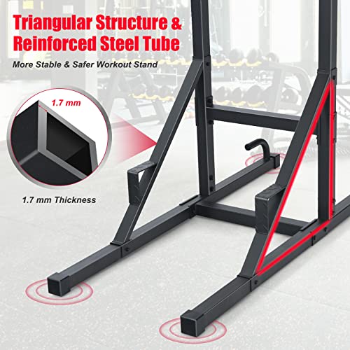 Goplus Power Tower Pull Up Bar Dip Station, Multi-function Dip Bars Stand Workout Equipment for Full-body Home Gym Fitness...