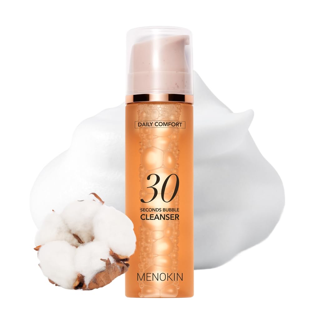 MENOKIN Cotton Cloud Bubble Cleanser [Daily Comfort] Betaine for Lasting Hydration, Low pH for Sensitive skin, Non-Stripping, Da