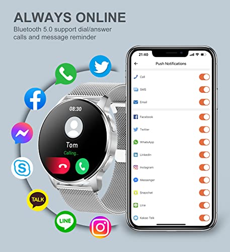 Smart Watch for Women (Answer/Make Call), Fitness Tracker for Android and iOS Phones Waterproof Smartwatch with 1.32" HD F...